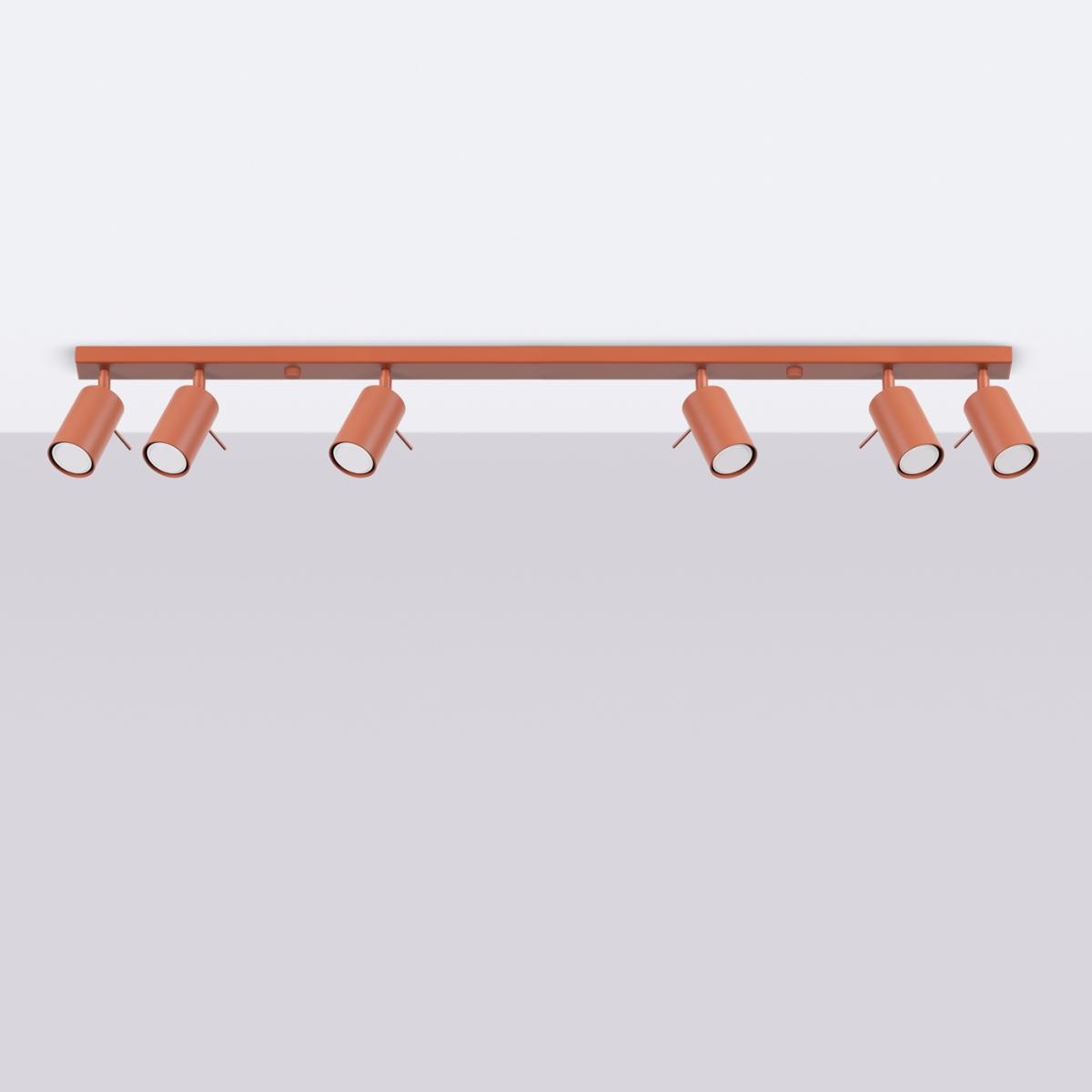 Sollux Plafón RING 6L rojo ocre N/A