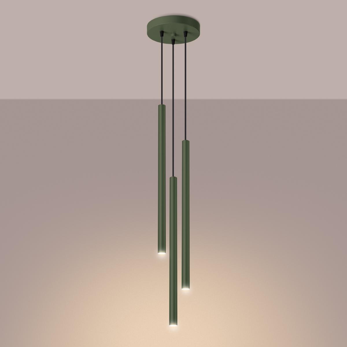 Sollux Lámpara colgante PASTELO 3P verde oliva N/A