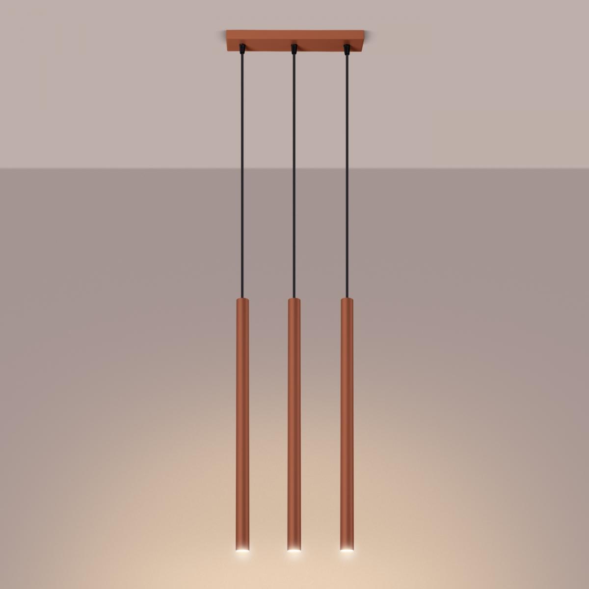 Sollux Lámpara colgante PASTELO 3 rojo ocre N/A