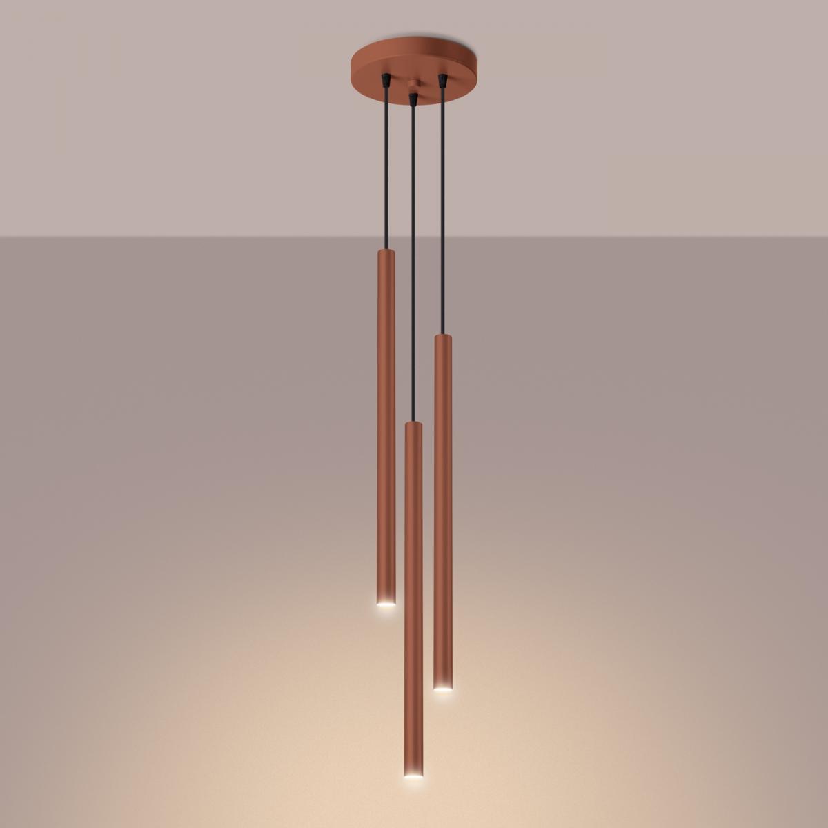 Sollux Lámpara colgante PASTELO 3P rojo ocre N/A