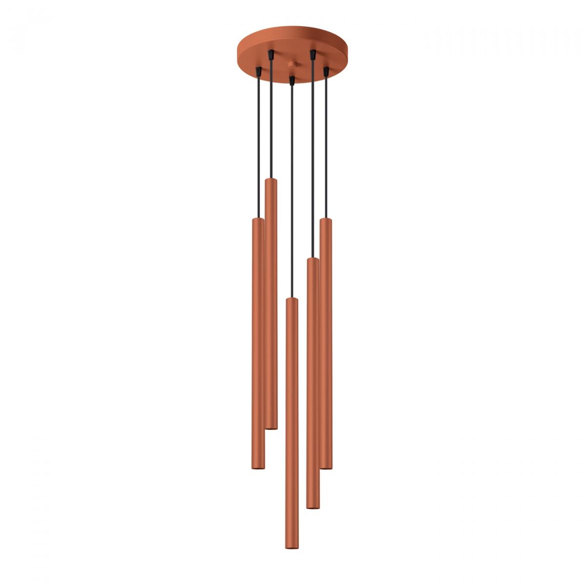 Sollux Lámpara colgante PASTELO 5P rojo ocre N/A