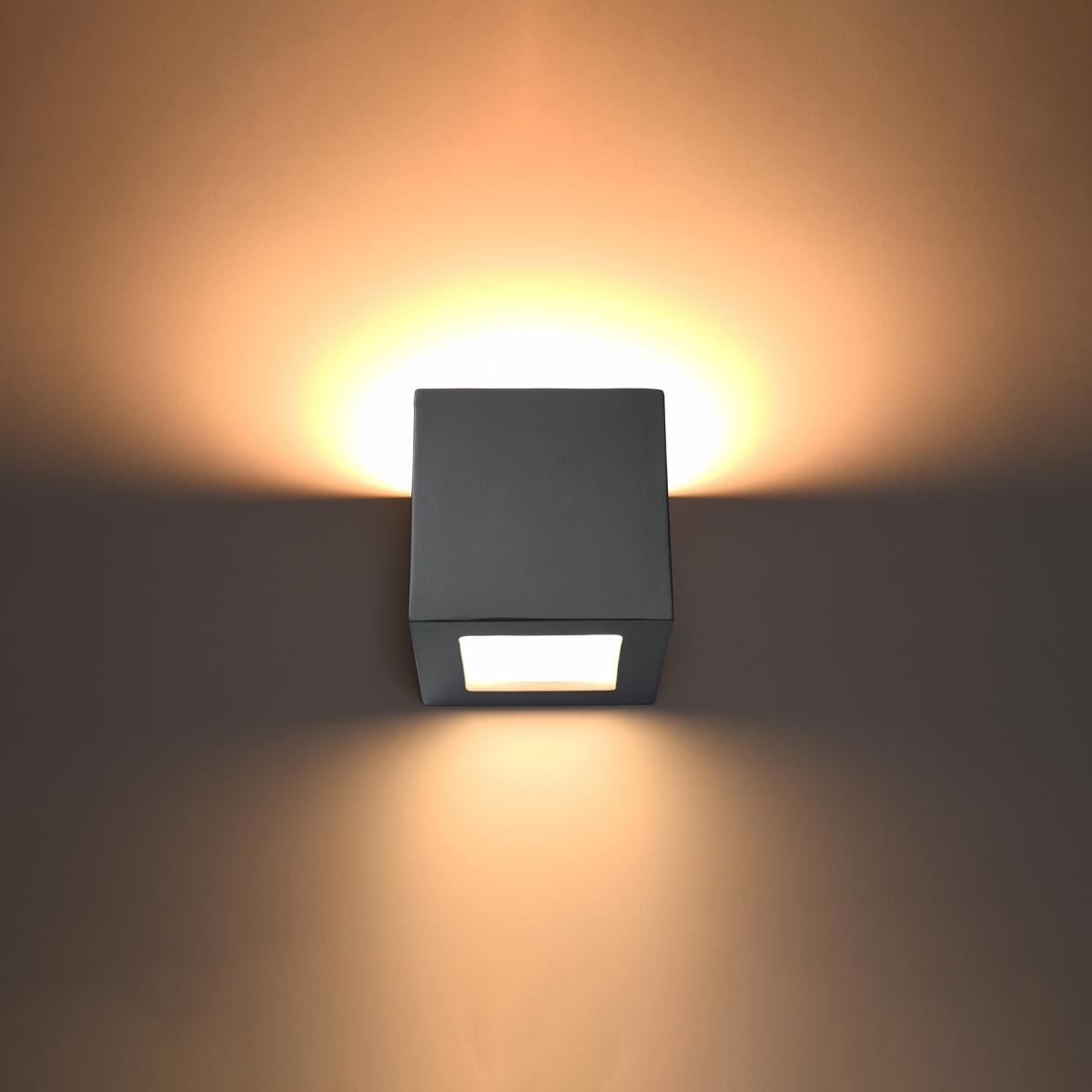 Sollux Aplique de cerámica LEO gris 