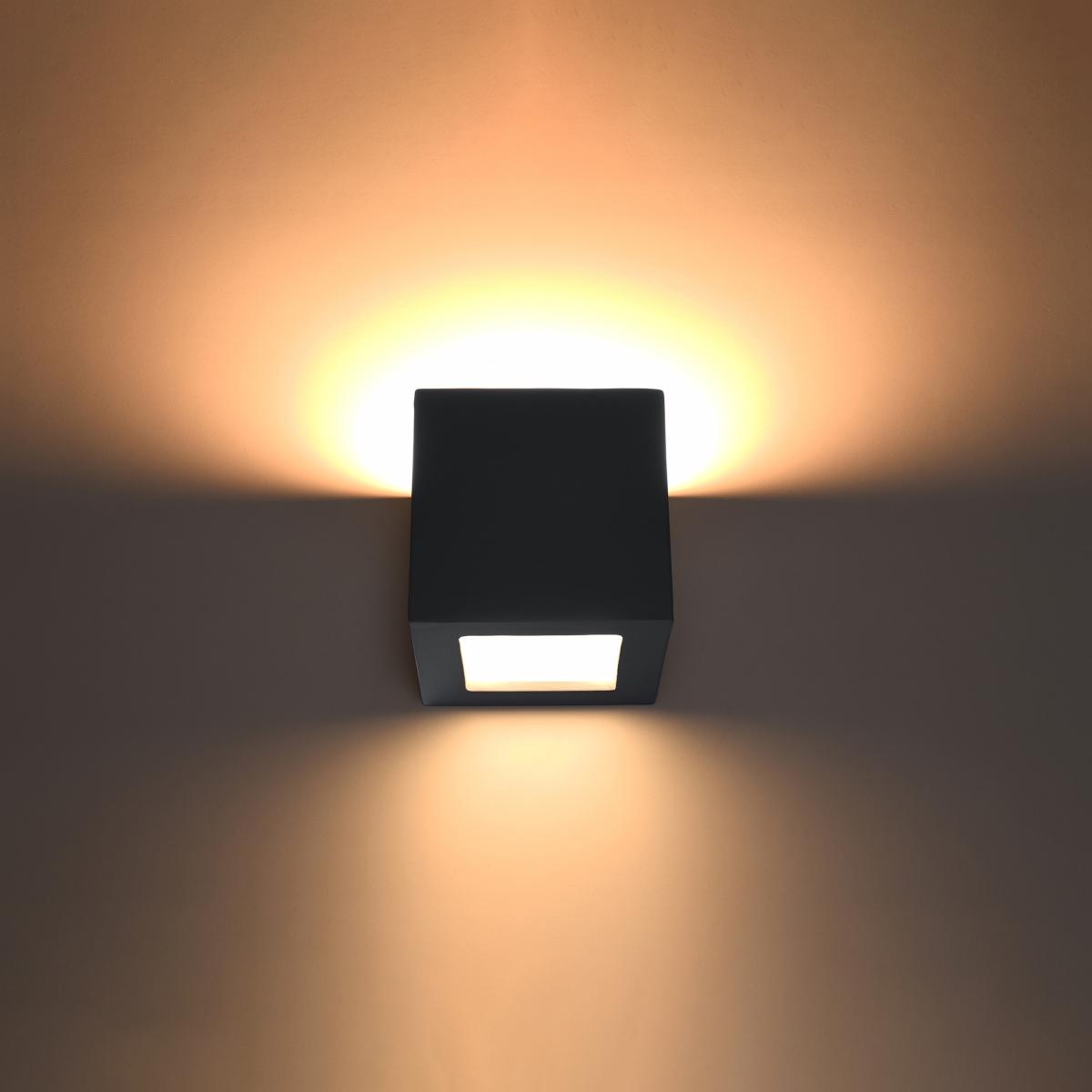 Sollux Aplique de cerámica LEO negro 