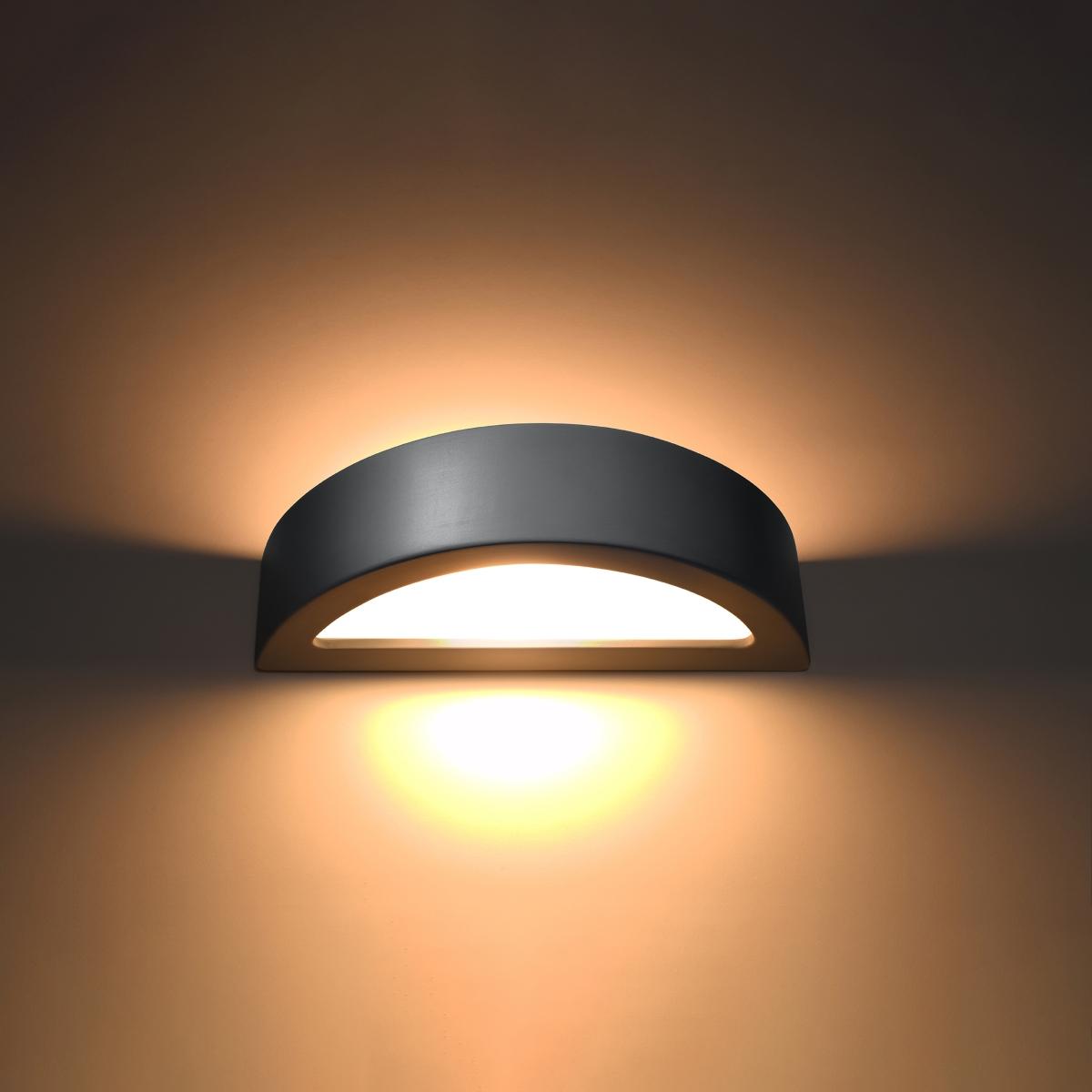 Sollux Aplique cerámica ATENA gris 