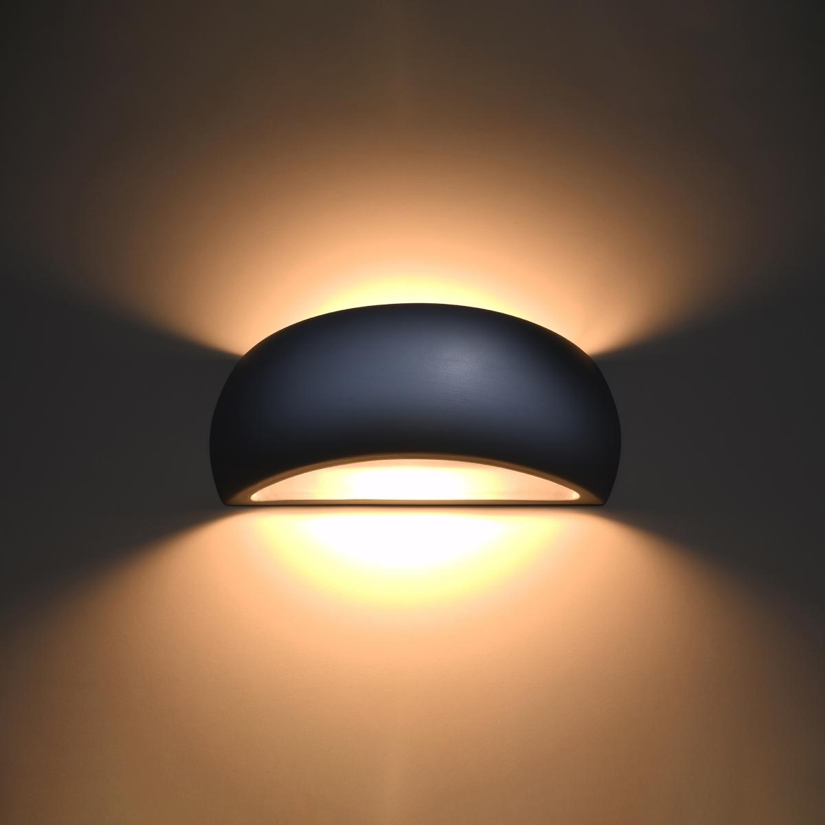 Sollux Aplique cerámica PONTIUS gris 