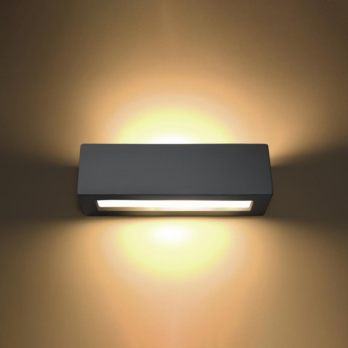 Sollux Aplique de cerámica VEGA gris 
