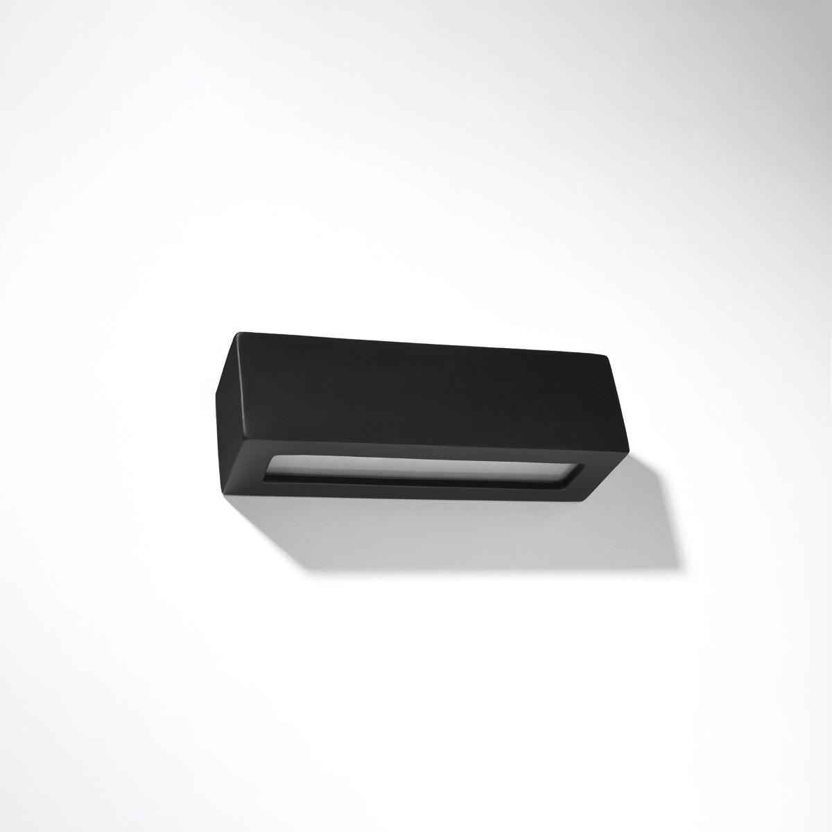 Sollux Aplique de cerámica VEGA negro 