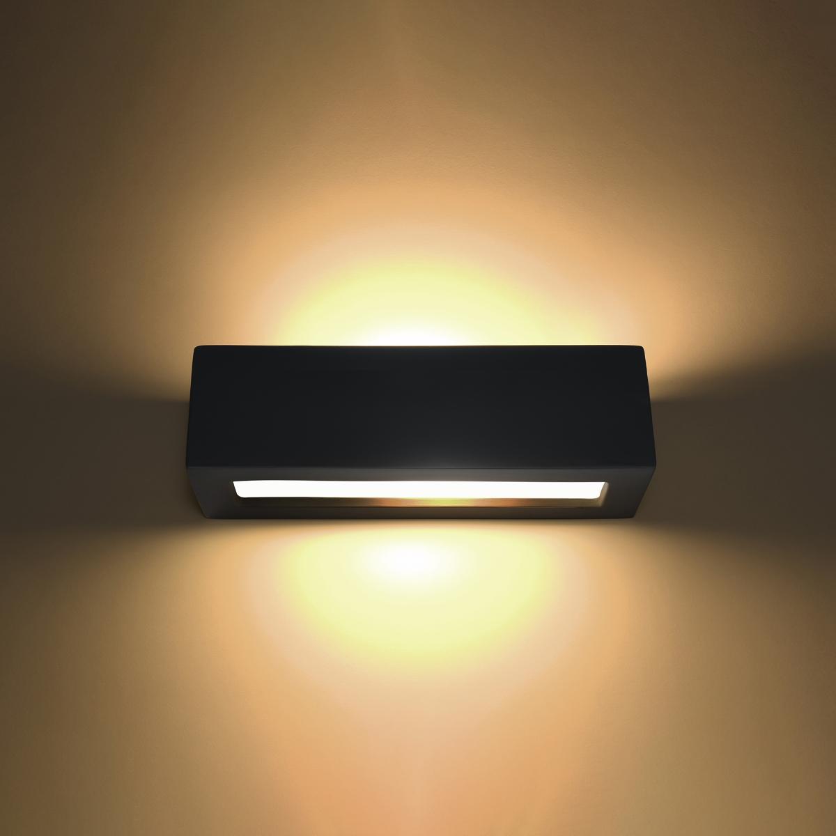 Sollux Aplique de cerámica VEGA negro 