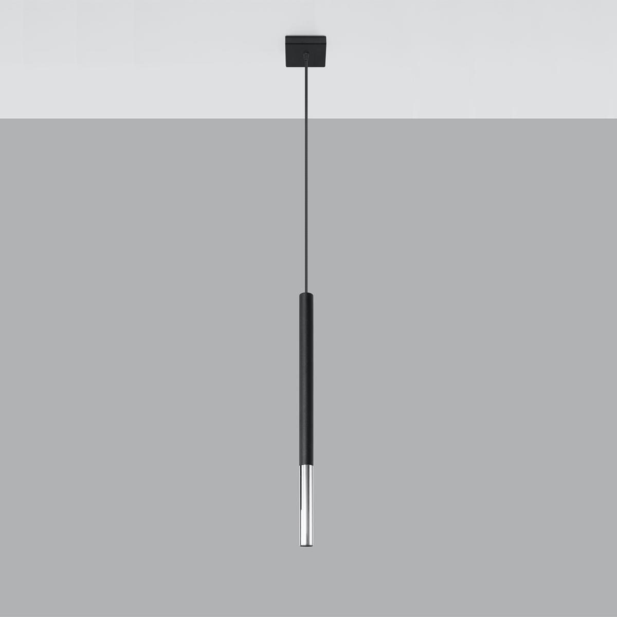 Sollux Lámpara colgante MOZAICA 1 negro/cromo 