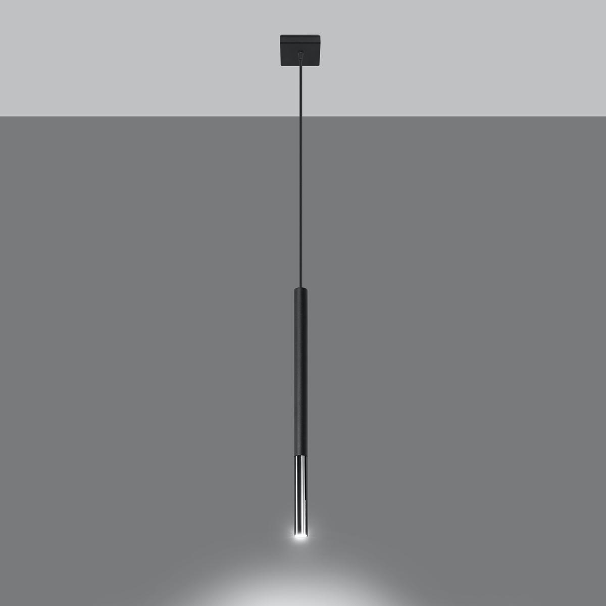 Sollux Lámpara colgante MOZAICA 1 negro/cromo 