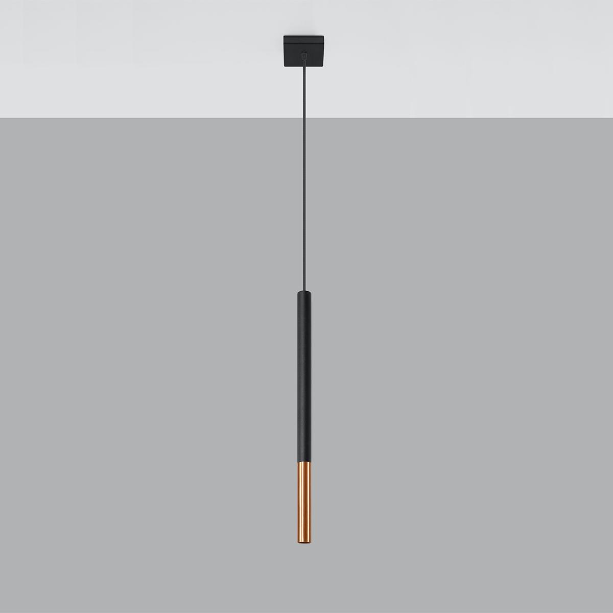 Sollux Lámpara colgante MOZAICA 1 negro/cobre 