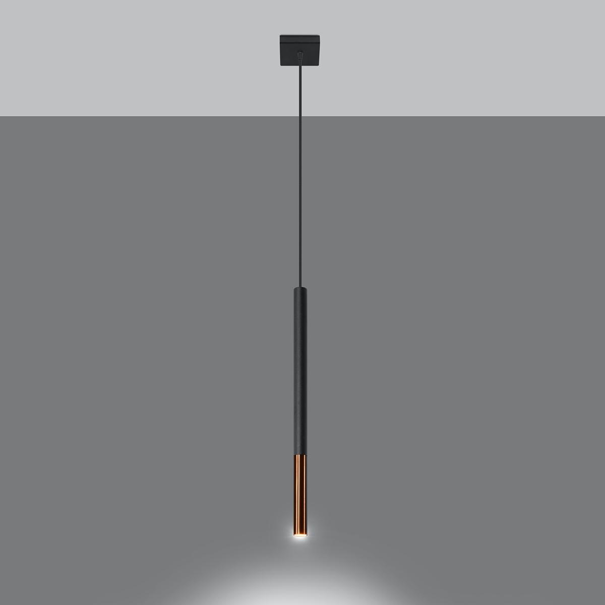 Sollux Lámpara colgante MOZAICA 1 negro/cobre 