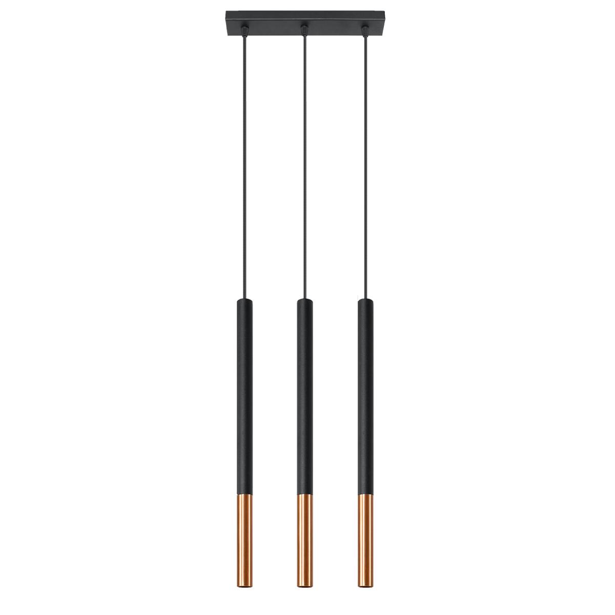 Sollux Lámpara colgante MOZAICA 3L negro/cobre 