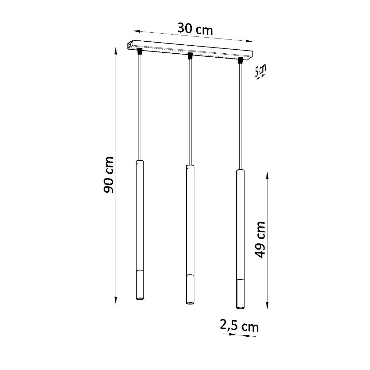 Sollux Lámpara colgante MOZAICA 3L negro/cobre 