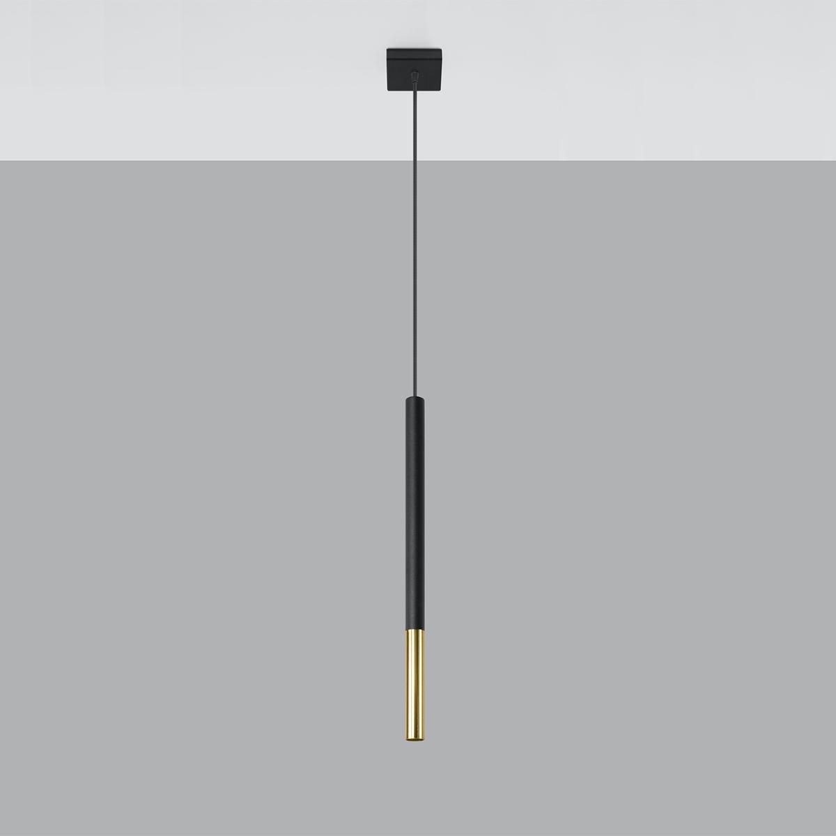 Sollux Lámpara colgante MOZAICA 1 negro/dorado 