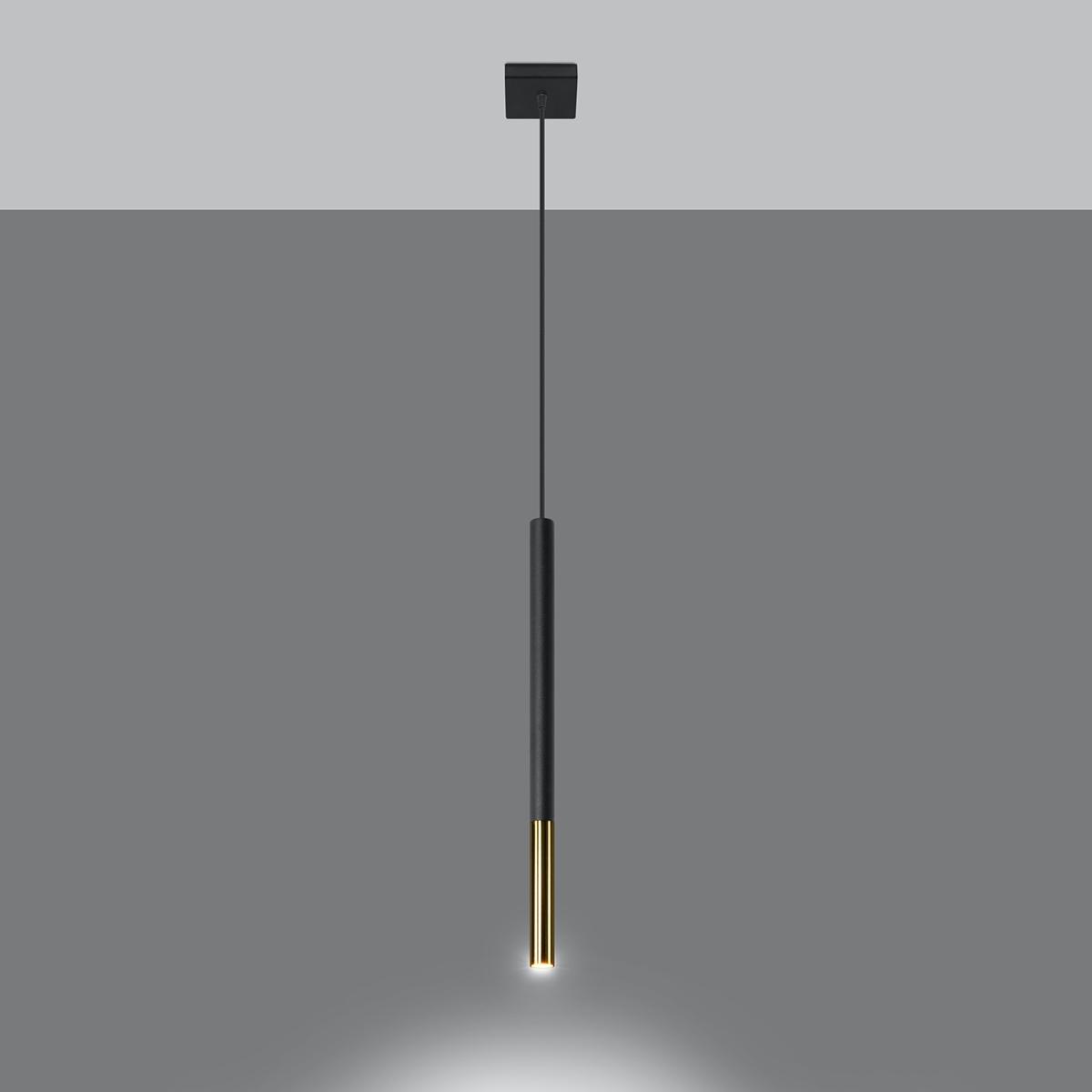 Sollux Lámpara colgante MOZAICA 1 negro/dorado 