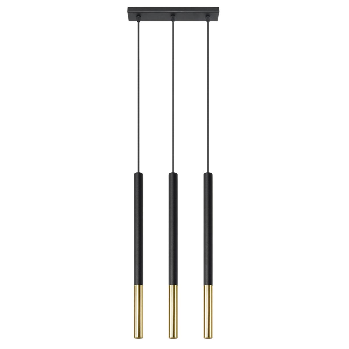 Sollux Lámpara colgante MOZAICA 3L negro/dorado 