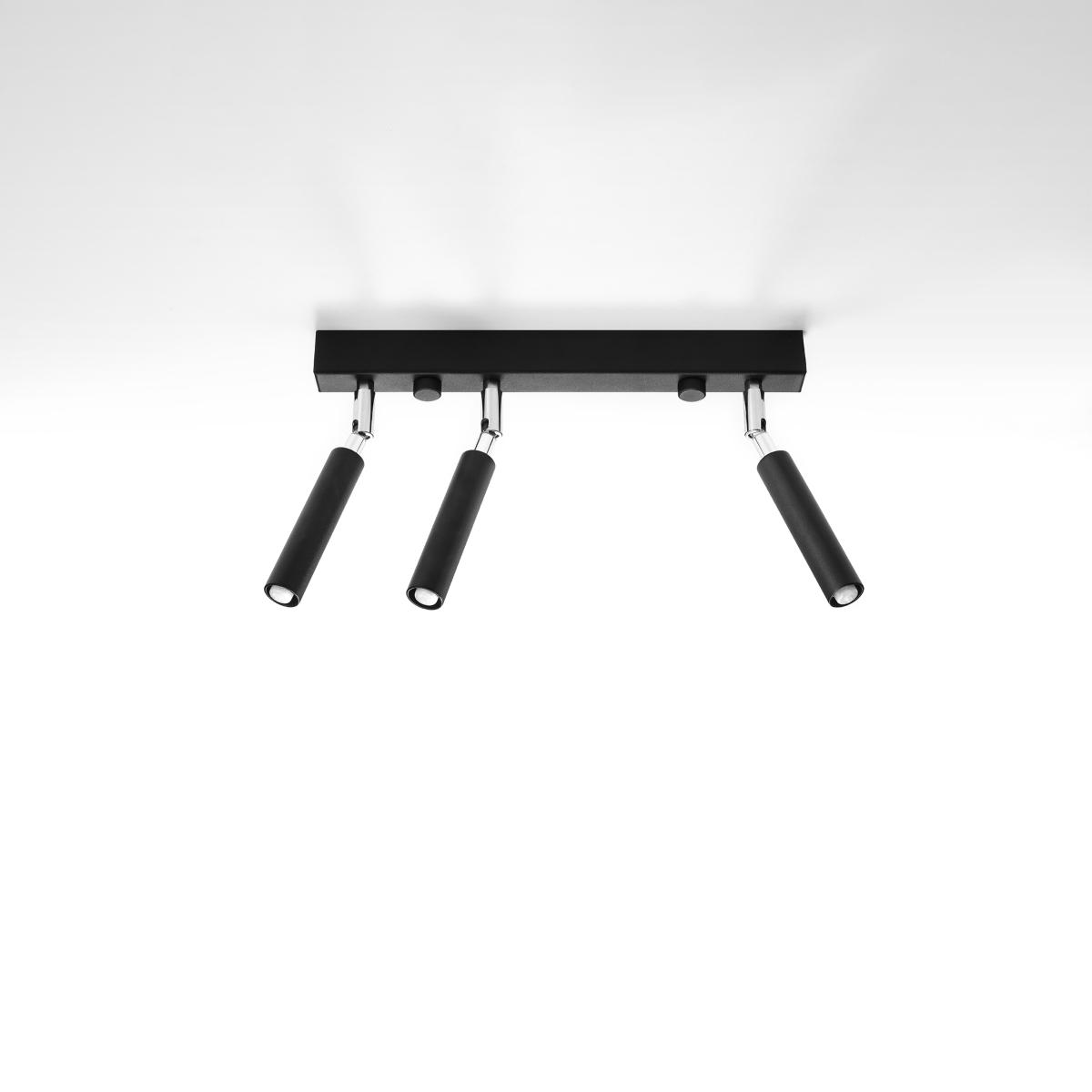 Sollux Lámpara de techo EYETECH 3 negra 