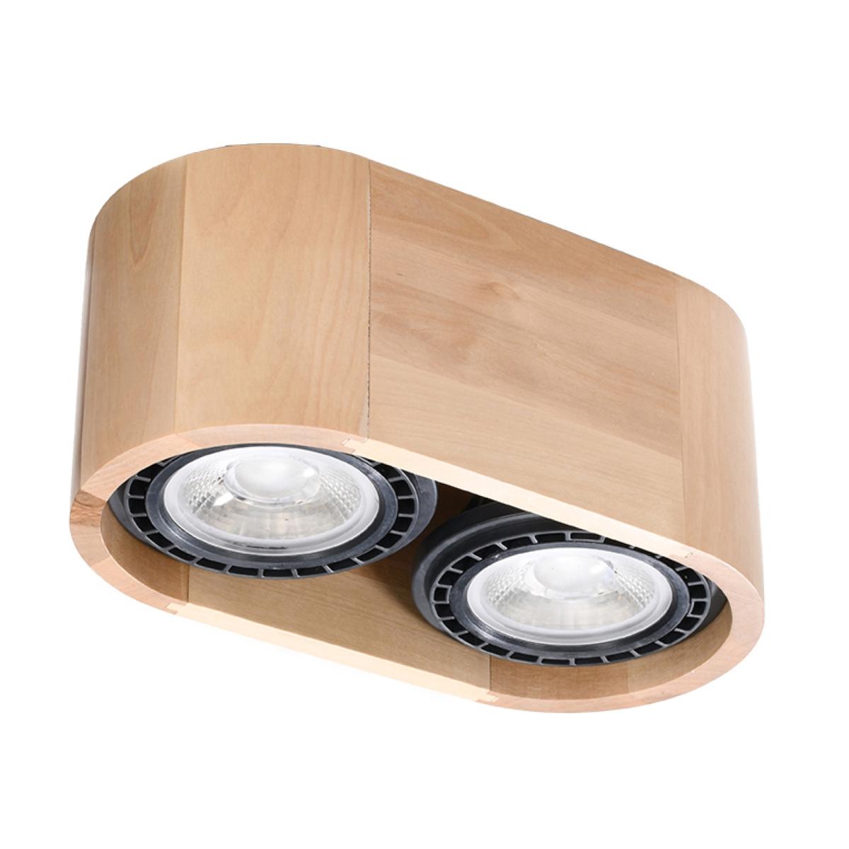 Sollux Lámpara de techo BASIC 2 madera natural 