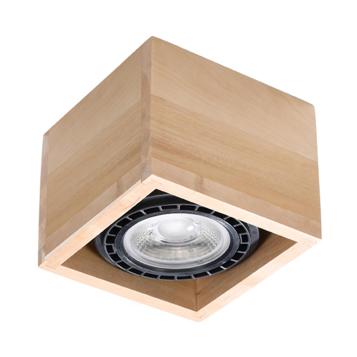 Sollux Lámpara de techo QUATRO 1 madera natural 