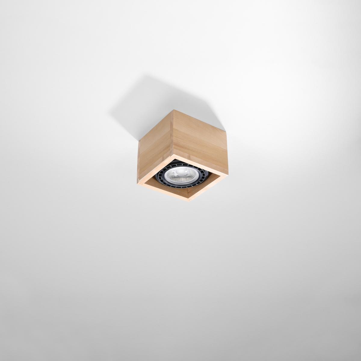 Sollux Lámpara de techo QUATRO 1 madera natural 