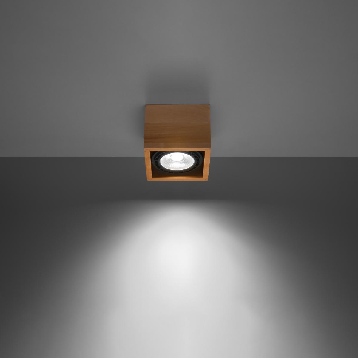 Sollux Lámpara de techo QUATRO 1 madera natural 