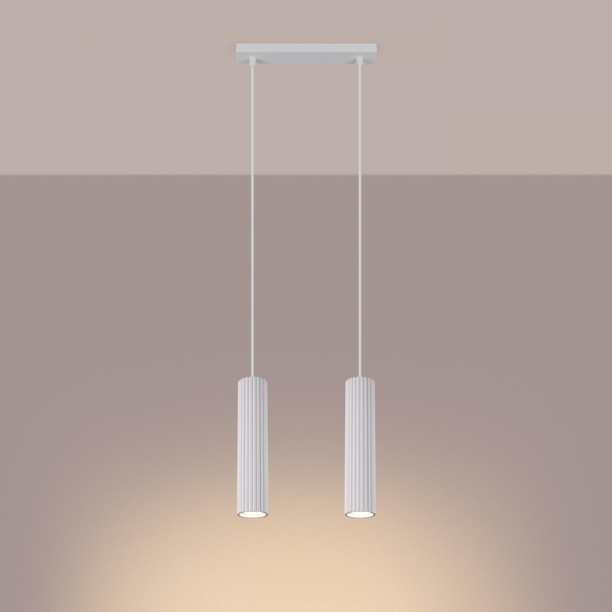 Sollux Lámpara colgante KARBON 2 blanca N/A