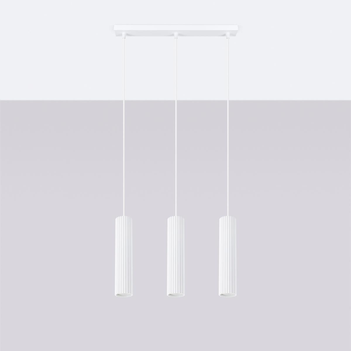 Sollux Lámpara colgante KARBON 3L blanca N/A