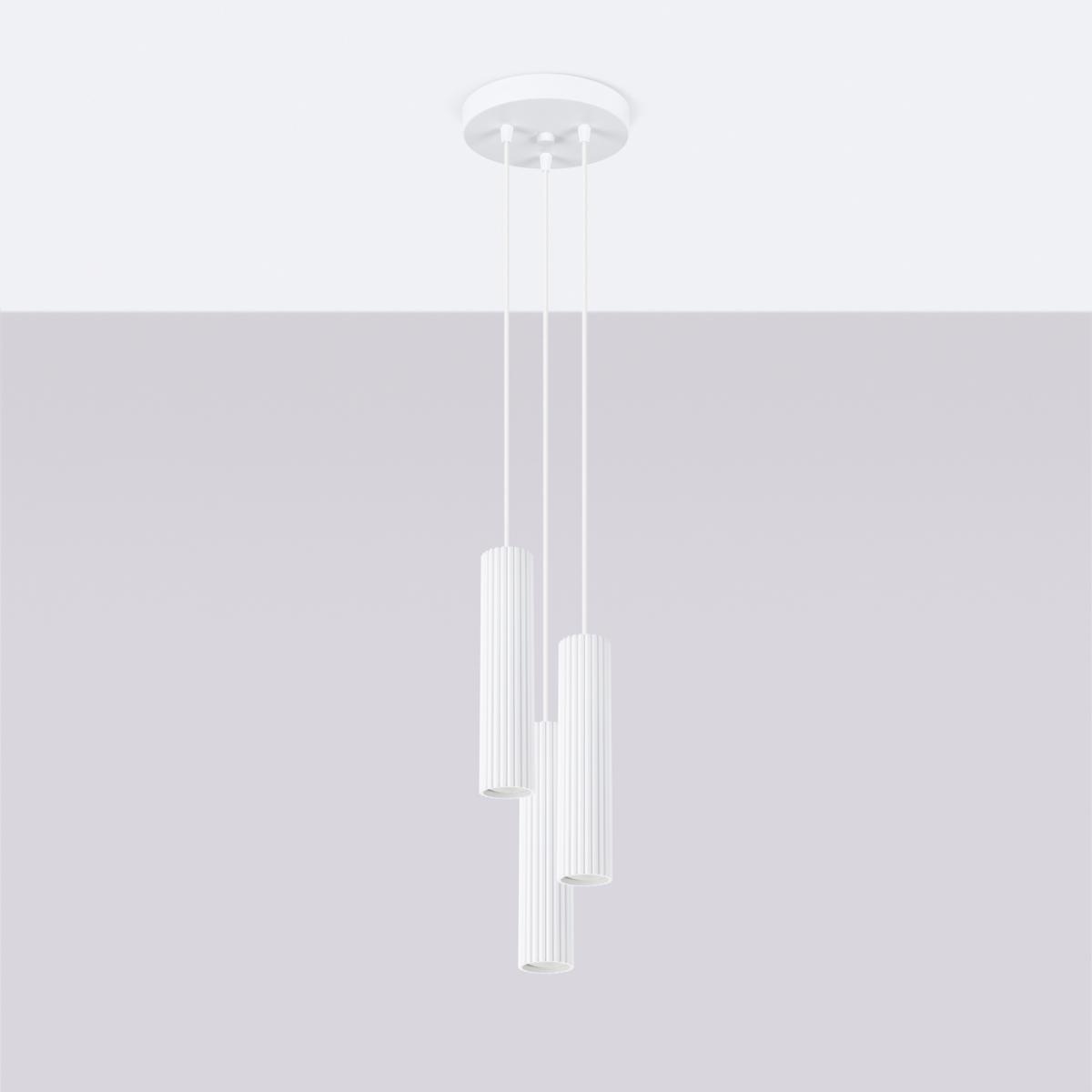 Sollux Lámpara colgante KARBON 3P blanca N/A