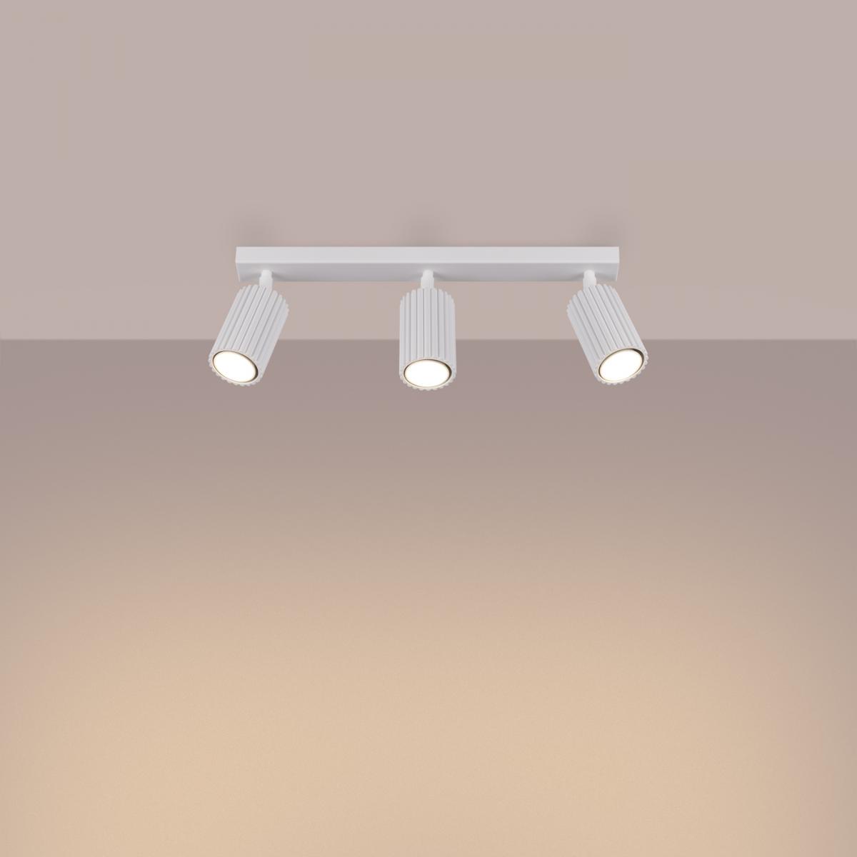 Sollux Lámpara de techo KARBON 3L blanca N/A