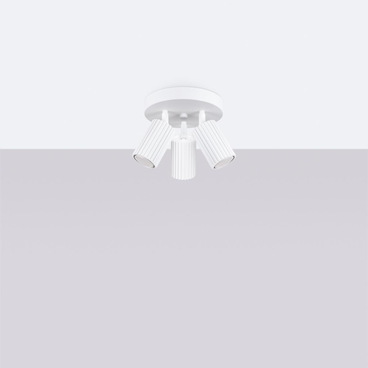 Sollux Lámpara de techo KARBON 3P blanca N/A