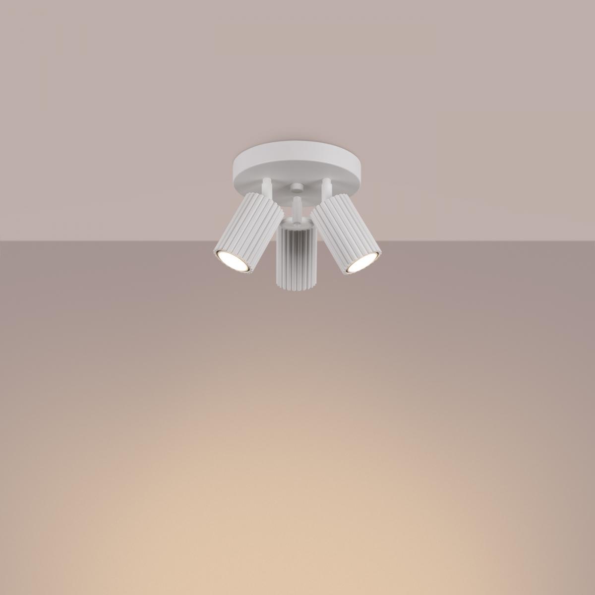 Sollux Lámpara de techo KARBON 3P blanca N/A