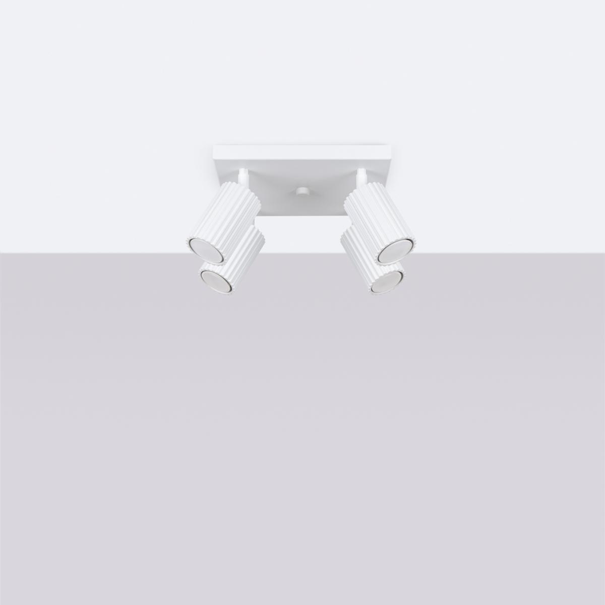 Sollux Lámpara de techo KARBON 4 blanca N/A