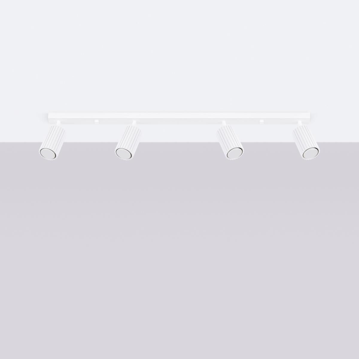 Sollux Lámpara de techo KARBON 4L blanca N/A