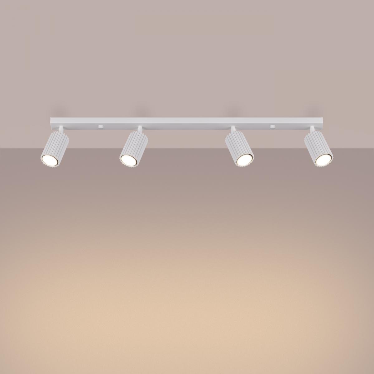 Sollux Lámpara de techo KARBON 4L blanca N/A