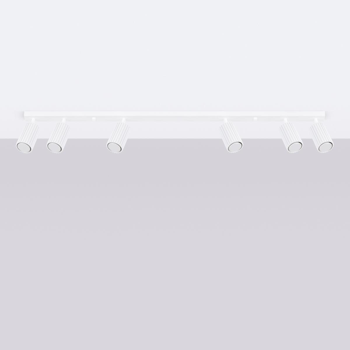 Sollux Lámpara de techo KARBON 6L blanca N/A