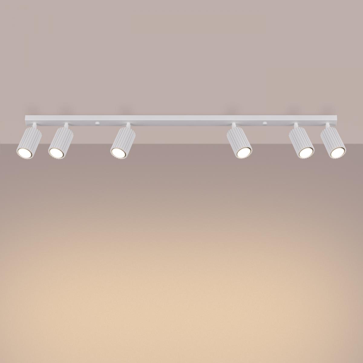 Sollux Lámpara de techo KARBON 6L blanca N/A