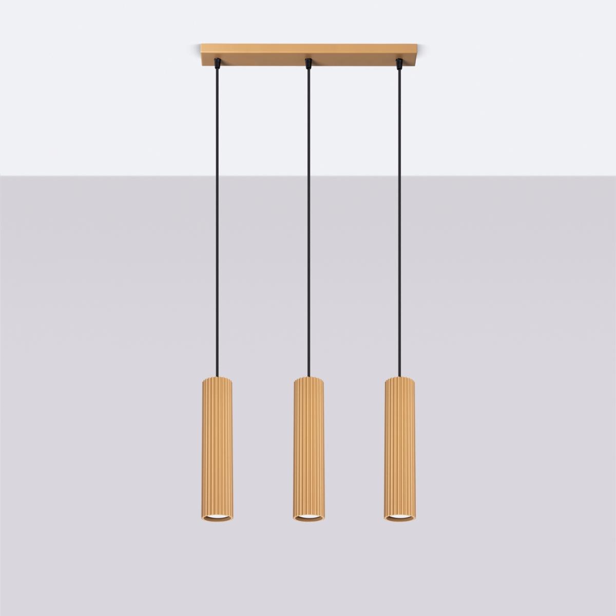 Sollux Lámpara colgante KARBON 3L oro N/A