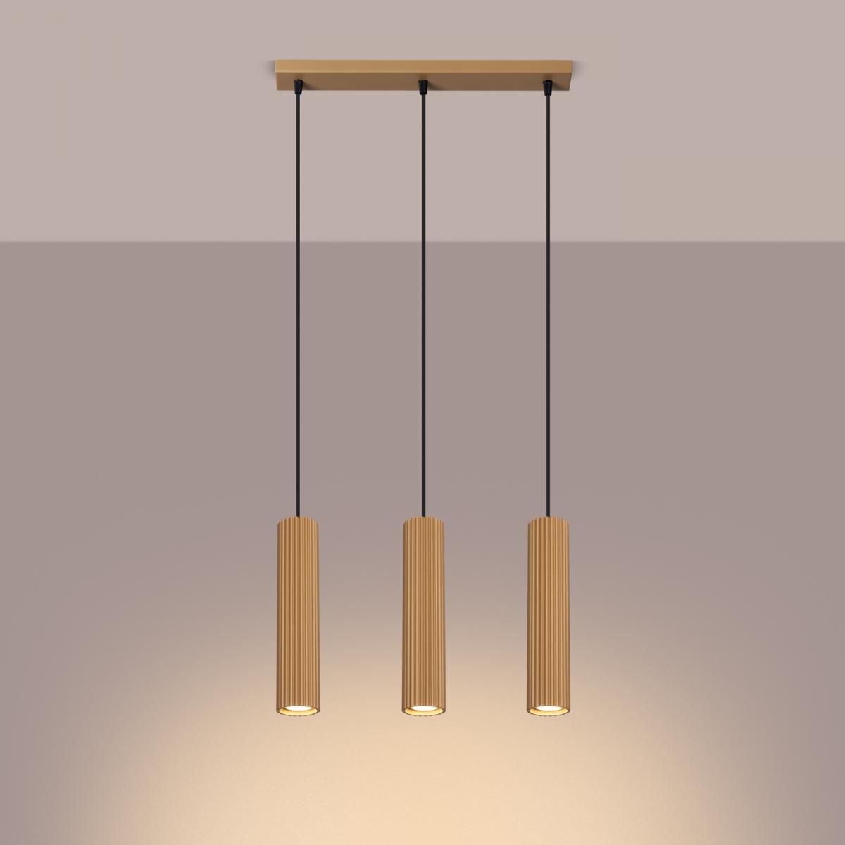 Sollux Lámpara colgante KARBON 3L oro N/A