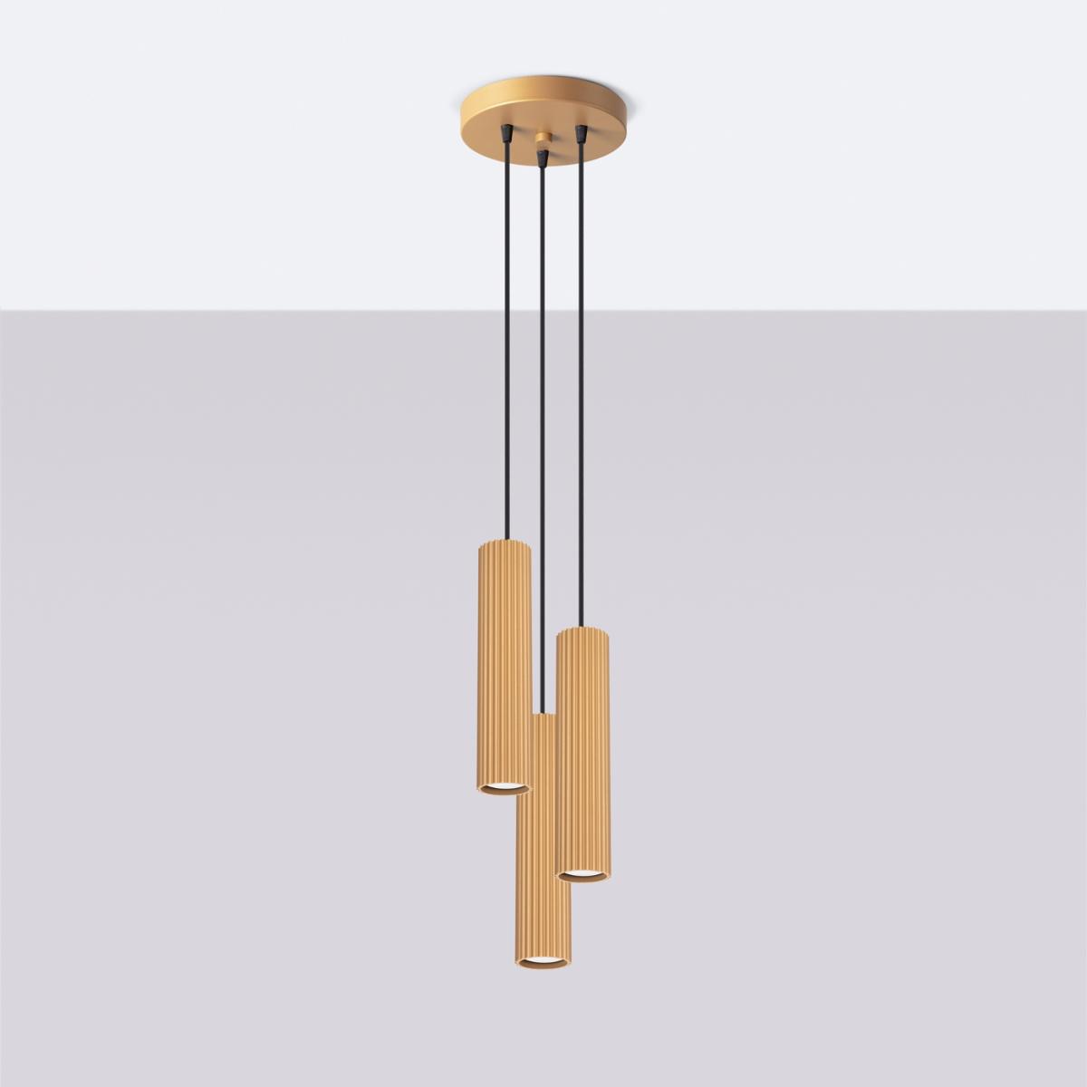 Sollux Lámpara colgante KARBON 3P oro N/A