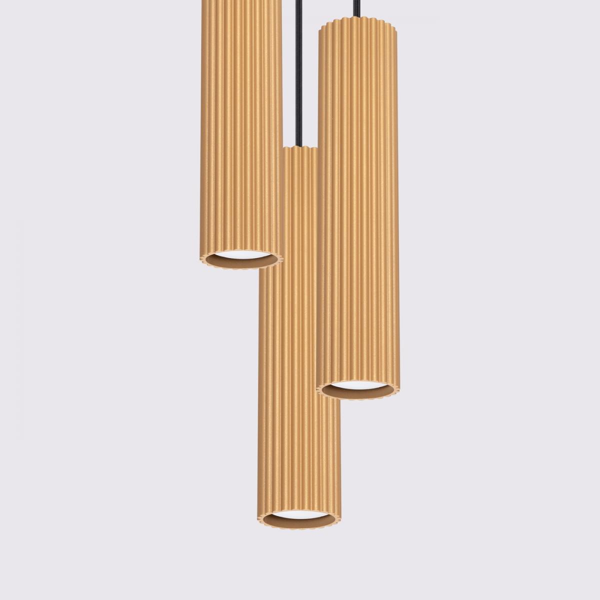 Sollux Lámpara colgante KARBON 3P oro N/A