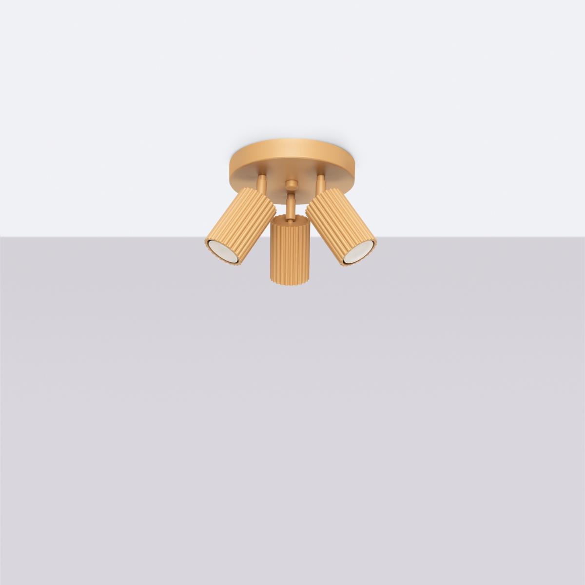 Sollux Lámpara de techo KARBON 3P oro N/A