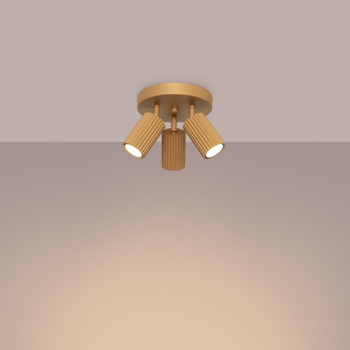 Sollux Lámpara de techo KARBON 3P oro N/A