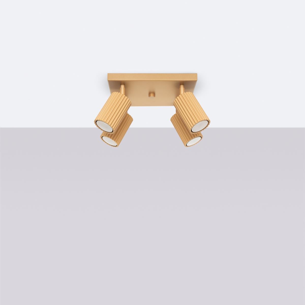 Sollux Lámpara de techo KARBON 4 oro N/A