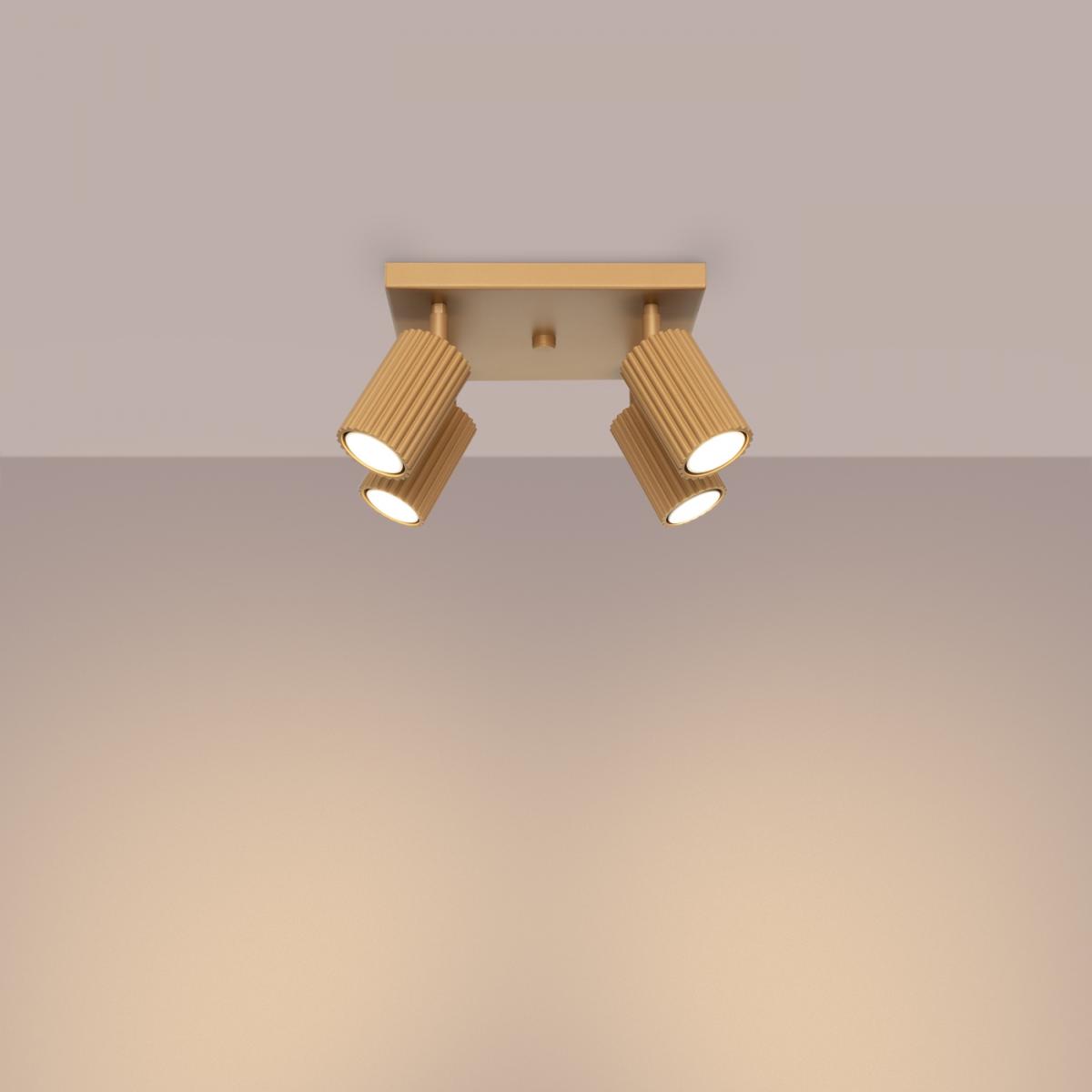 Sollux Lámpara de techo KARBON 4 oro N/A