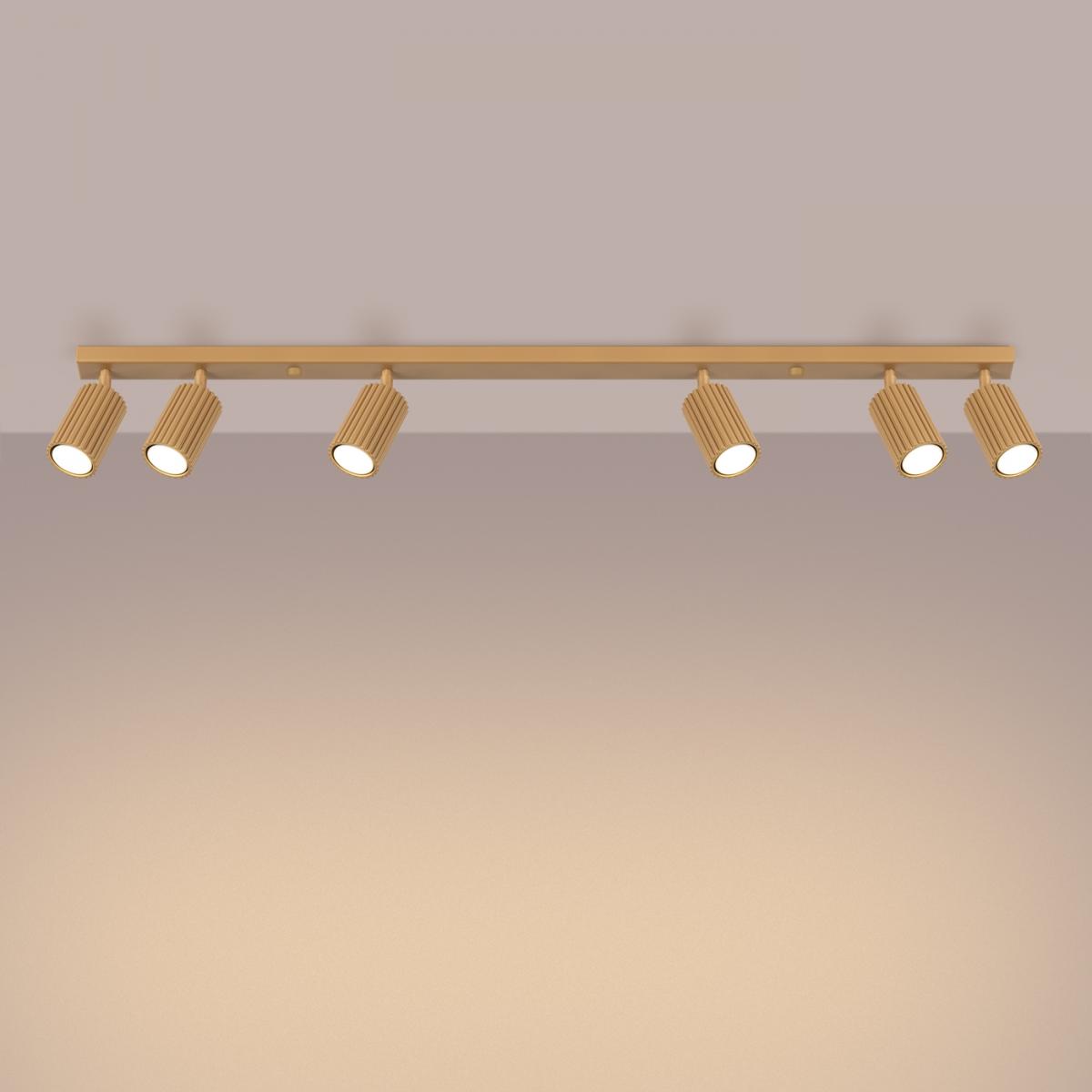 Sollux Lámpara de techo KARBON 6L oro N/A