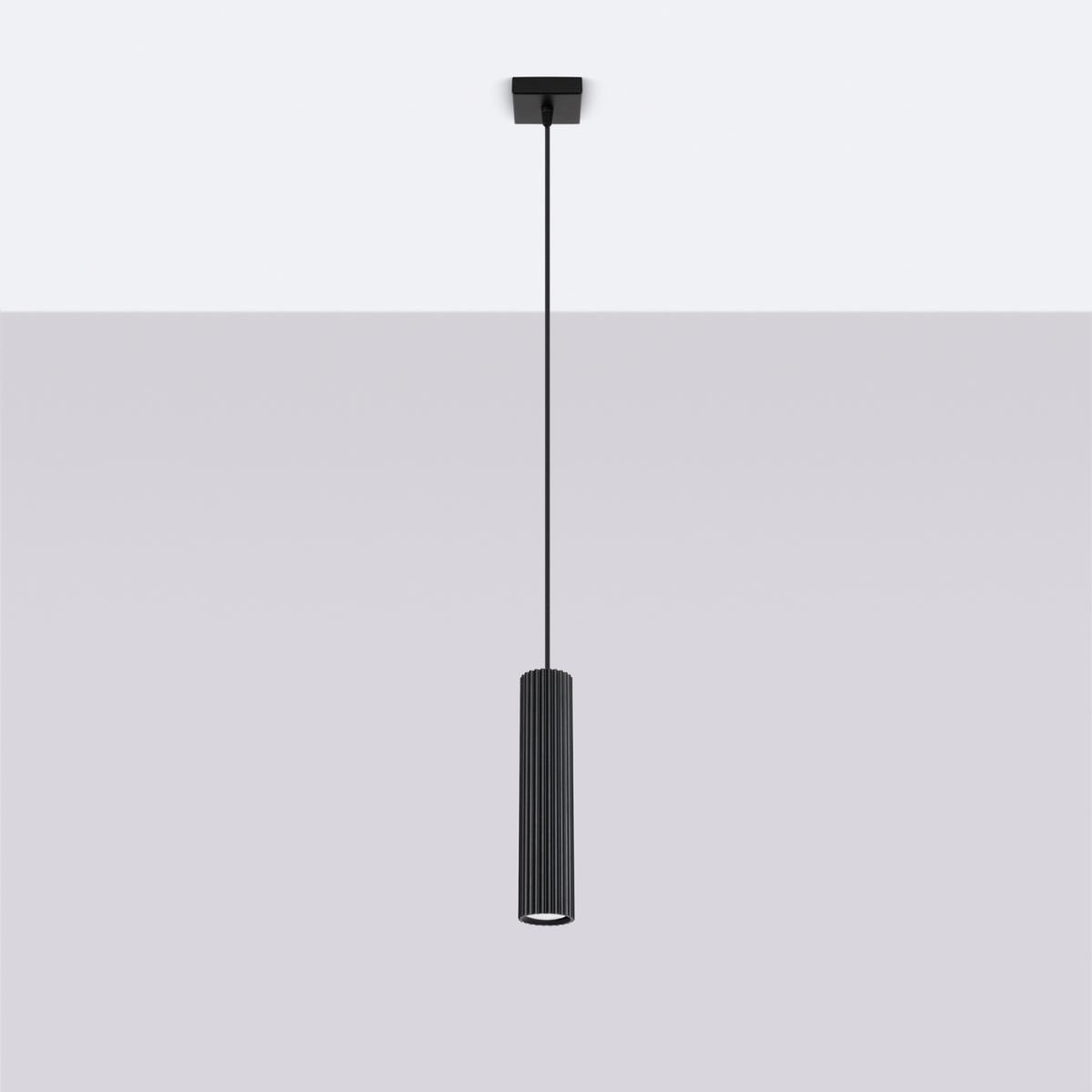 Sollux Lámpara colgante KARBON 1 negro N/A