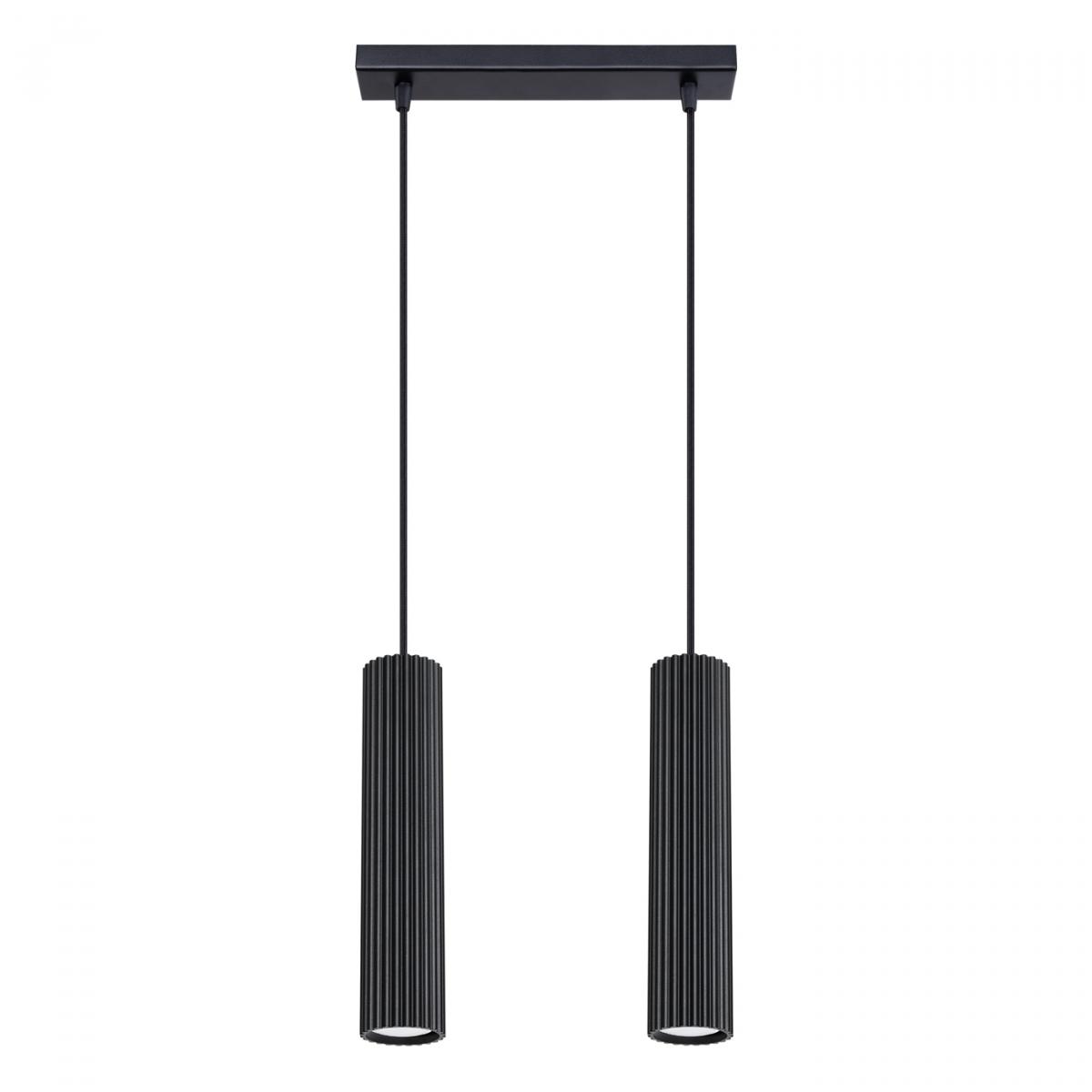 Sollux Lámpara colgante KARBON 2 negra N/A