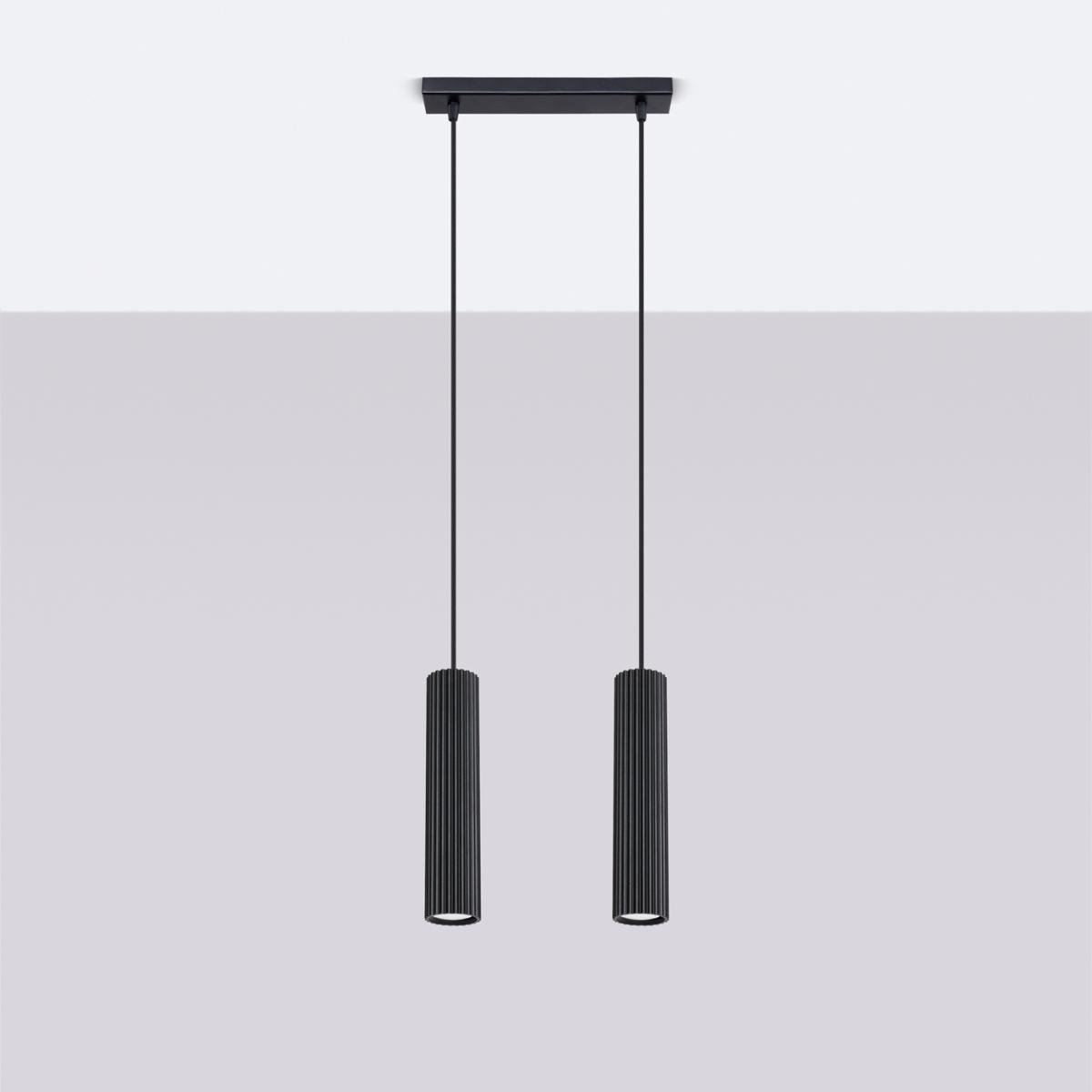 Sollux Lámpara colgante KARBON 2 negra N/A