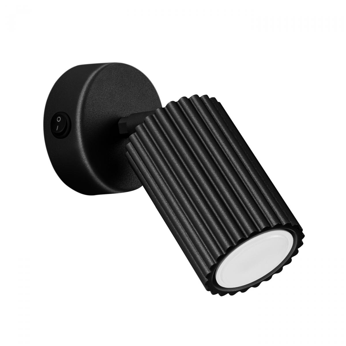 Sollux Aplique KARBON negro con interruptor N/A